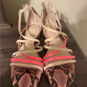 Louise et Cie Beige and Pink Strappy Sandals